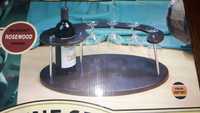 SS07267  винный набор на подставке с 4 бокалами rosewood wine set