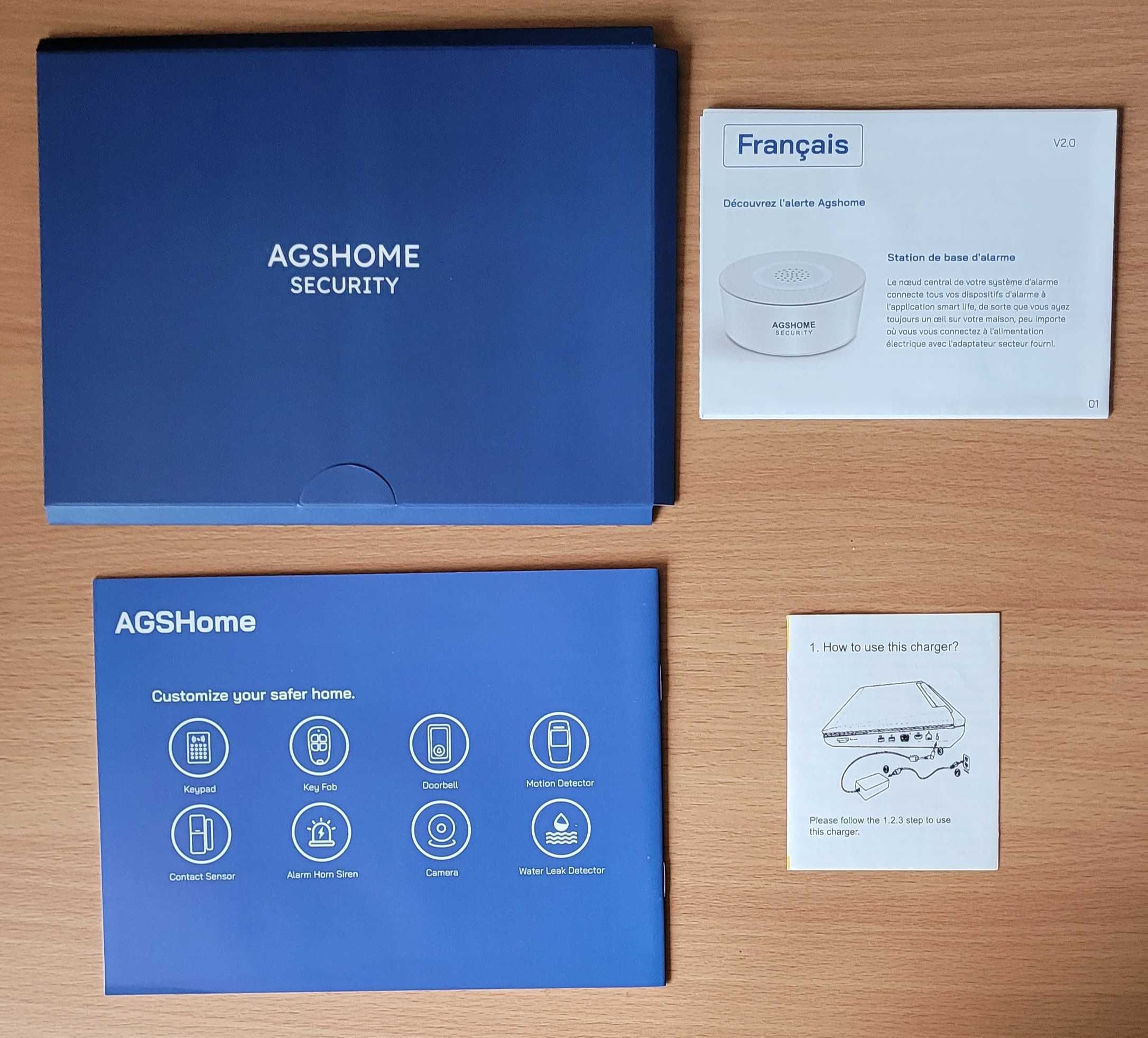 Bezprzewodowy system alarmowy AGSHOME z syreną 120 dB, WiFi, Alexa