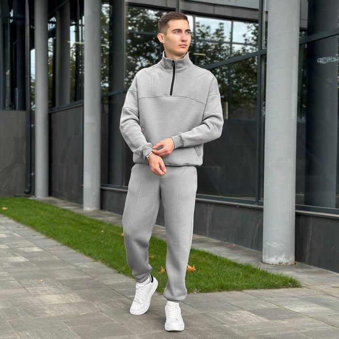 Спортивний костюм зимовий чоловічий чорний зима темно-серый и черный