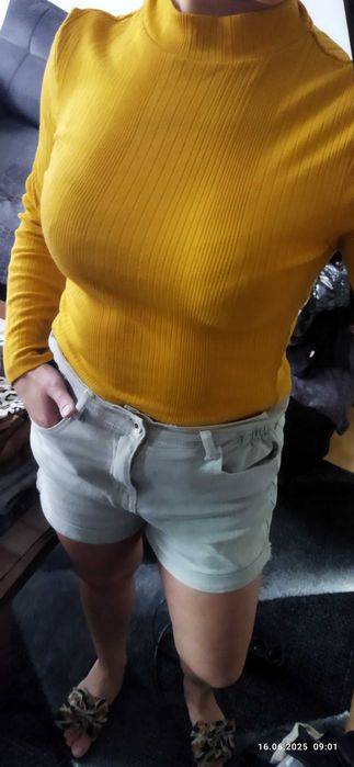 Bluzka H&M prążkowana Crop top