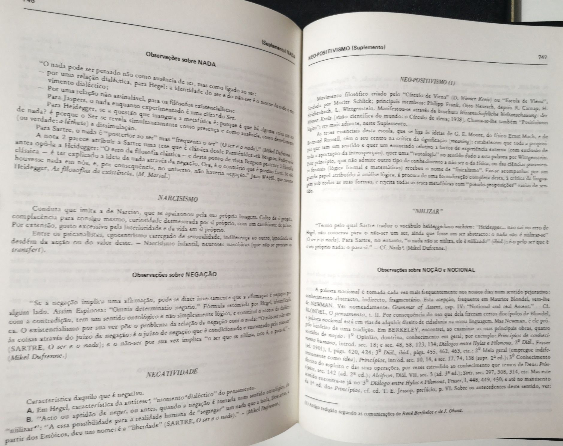 Vocabulário técnico e crítico da Filosofia, A. Lalande - NOVOS