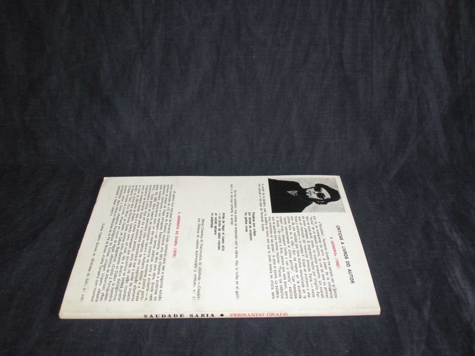Livro Saudade Sábia Sonetos Fernando Grade Autografado
