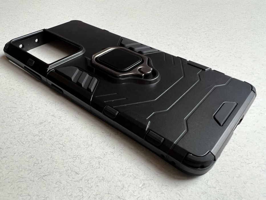 Samsung Galaxy S21 Ultra чохол Iron Grip підставка чорний пластик