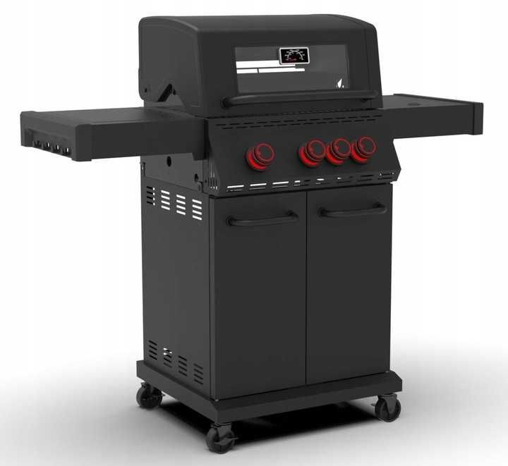 Solidny Grill gazowy z szybą miejscem na butle LANDMANN  BLACKCOOK 3+1
