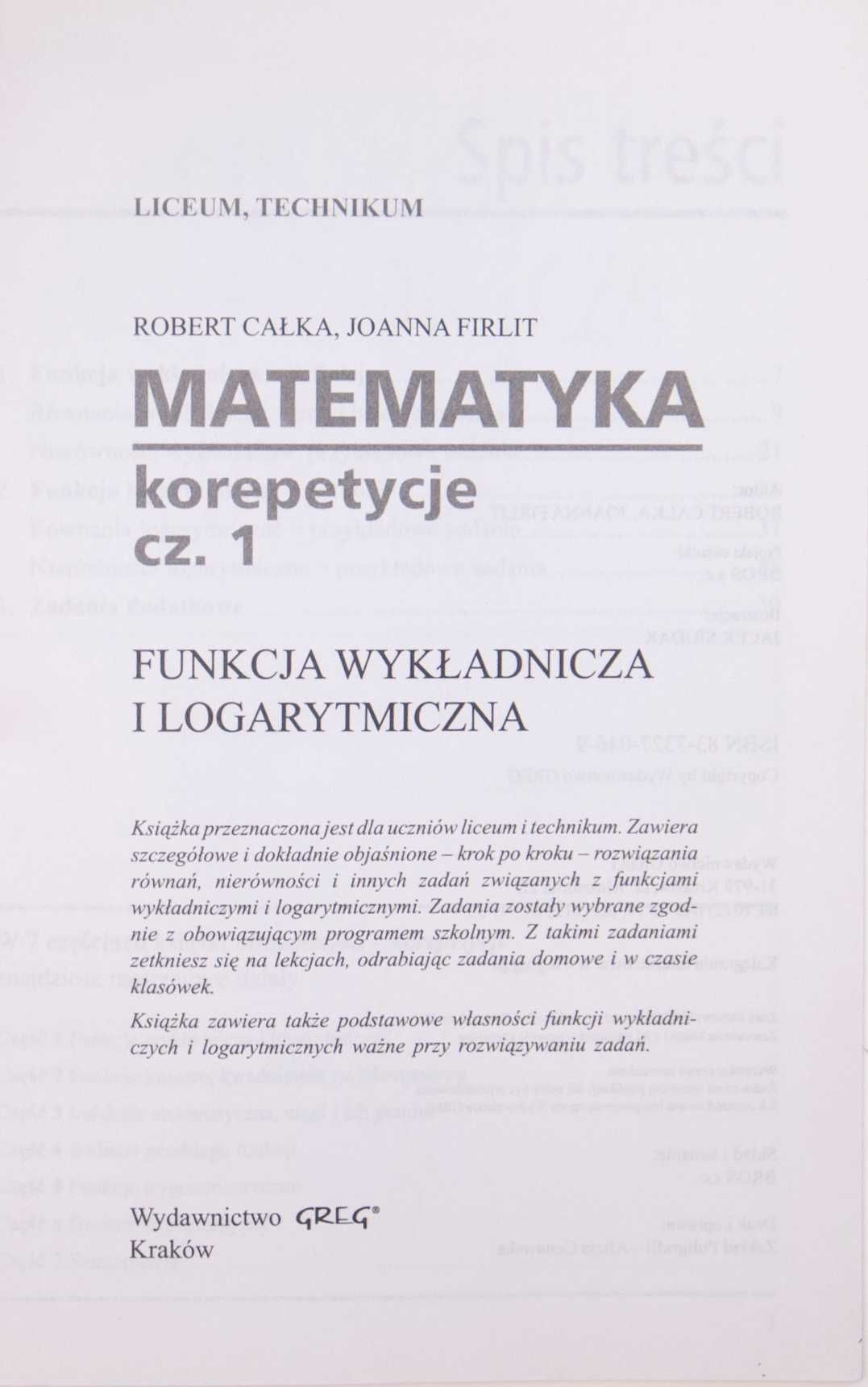 Matematyka Greg korepetycje liceum technikum funkcja wykładnicza