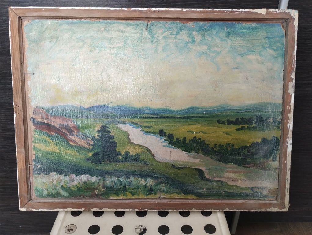 Obraz góry krajobraz do renowacji 37x51