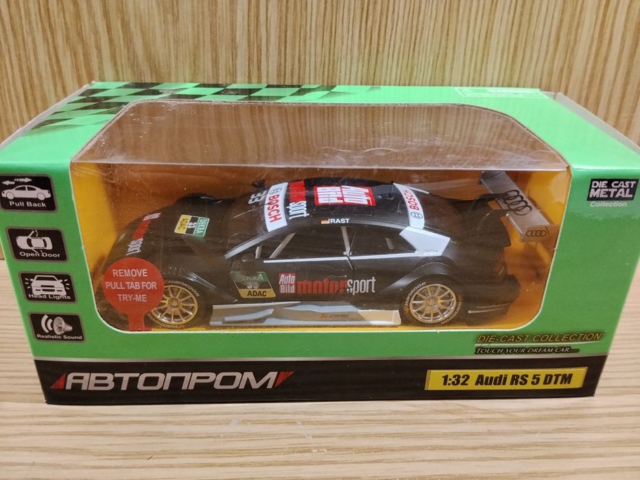 Модель AUDI RS 5 DTM 1:32 Автопром металл свет звук инерция Ауди