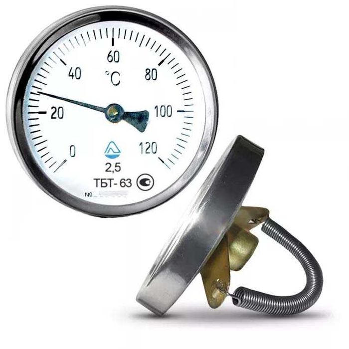 Термометр біметалевий накладний СКЛОПРИЛАД ТБТ-63 0-120оС (якісний!)