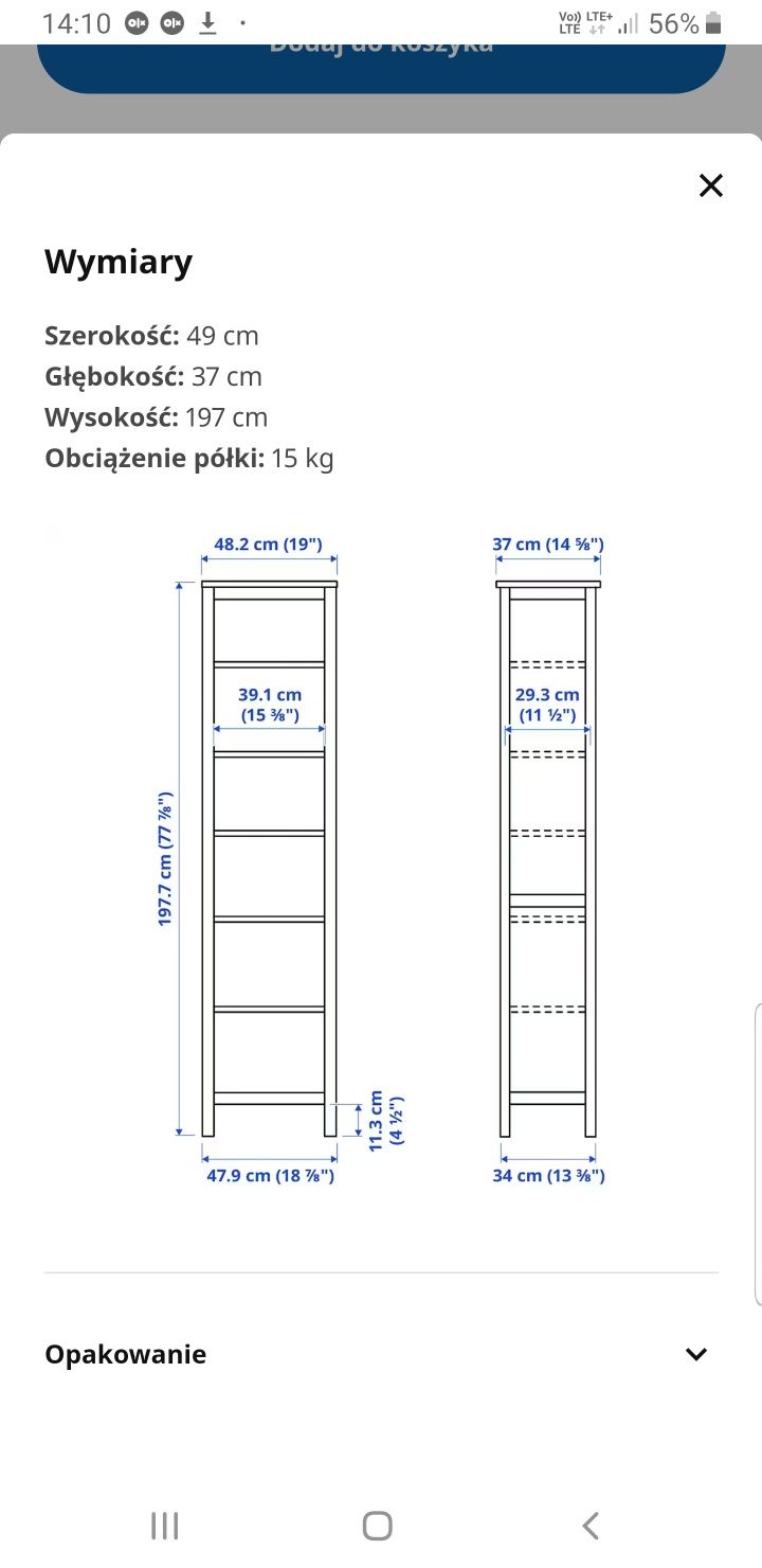 Regał HEMNES IKEA biała bejca sosnowy