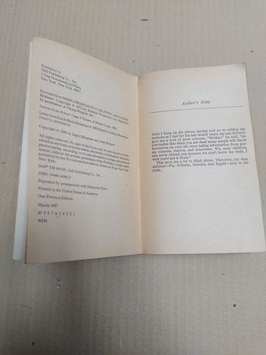 Livro My Story Ingrid Bergman and Alan Burgess + Postal/Photo