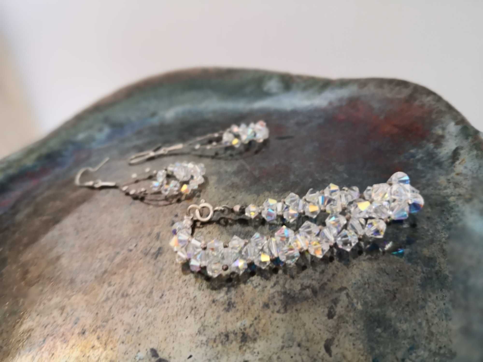 Biżuteria  srebrna z kryształkami Swarovski ślubna lub na inne okazję