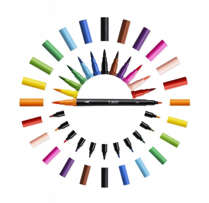 Pisaki dwustronne BIC Intensity Dual Tip Classic+Pastel 12 kolorów 503