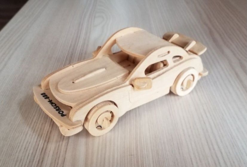 Auto sportowe Porshe samochód z drewna Woodcraft ConstructionKit model