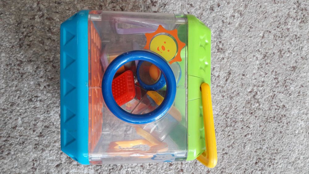 Grające wiaderko Fisher Price sorter + wieża z klocków