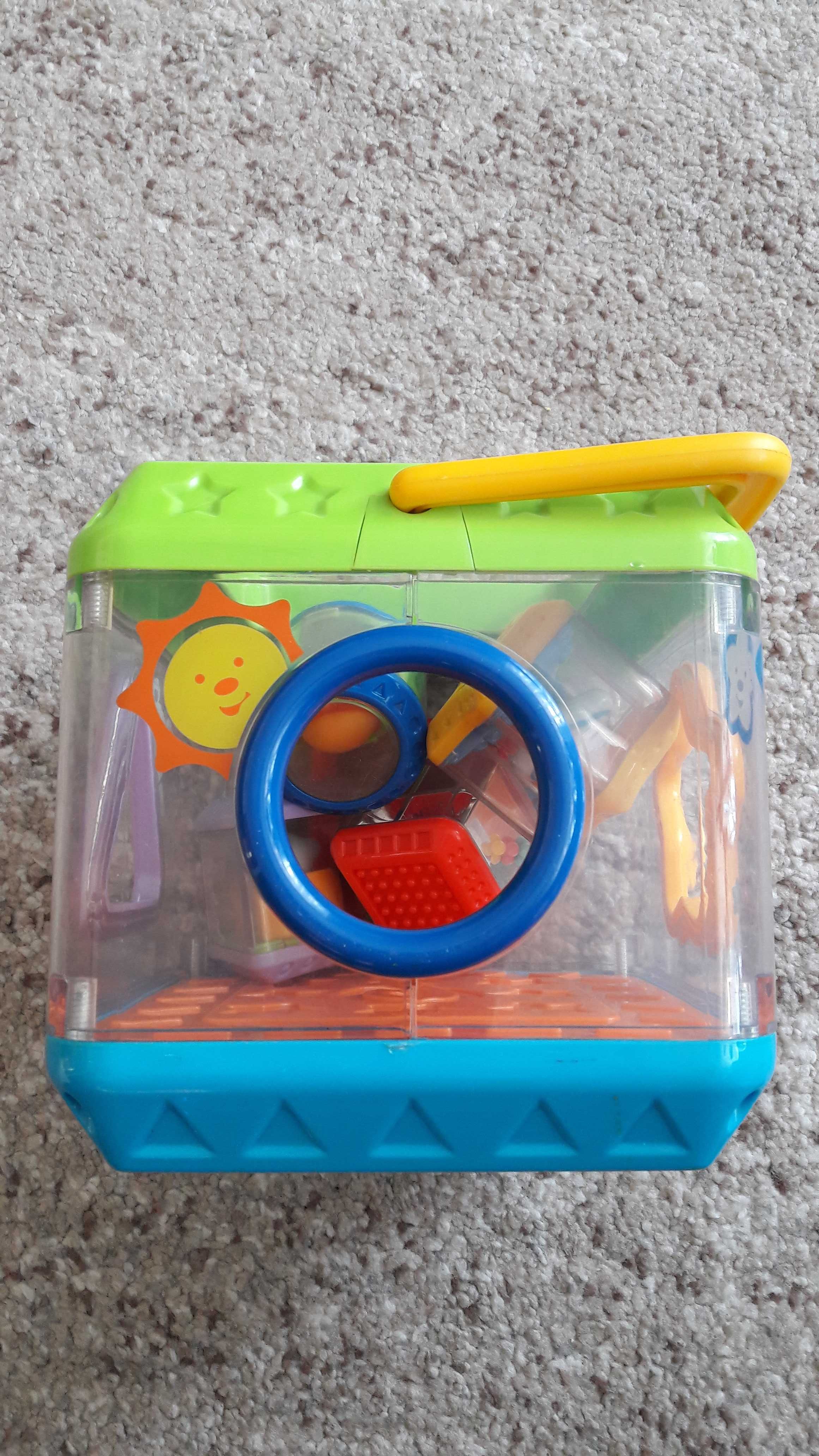 Grające wiaderko Fisher Price sorter + wieża z klocków