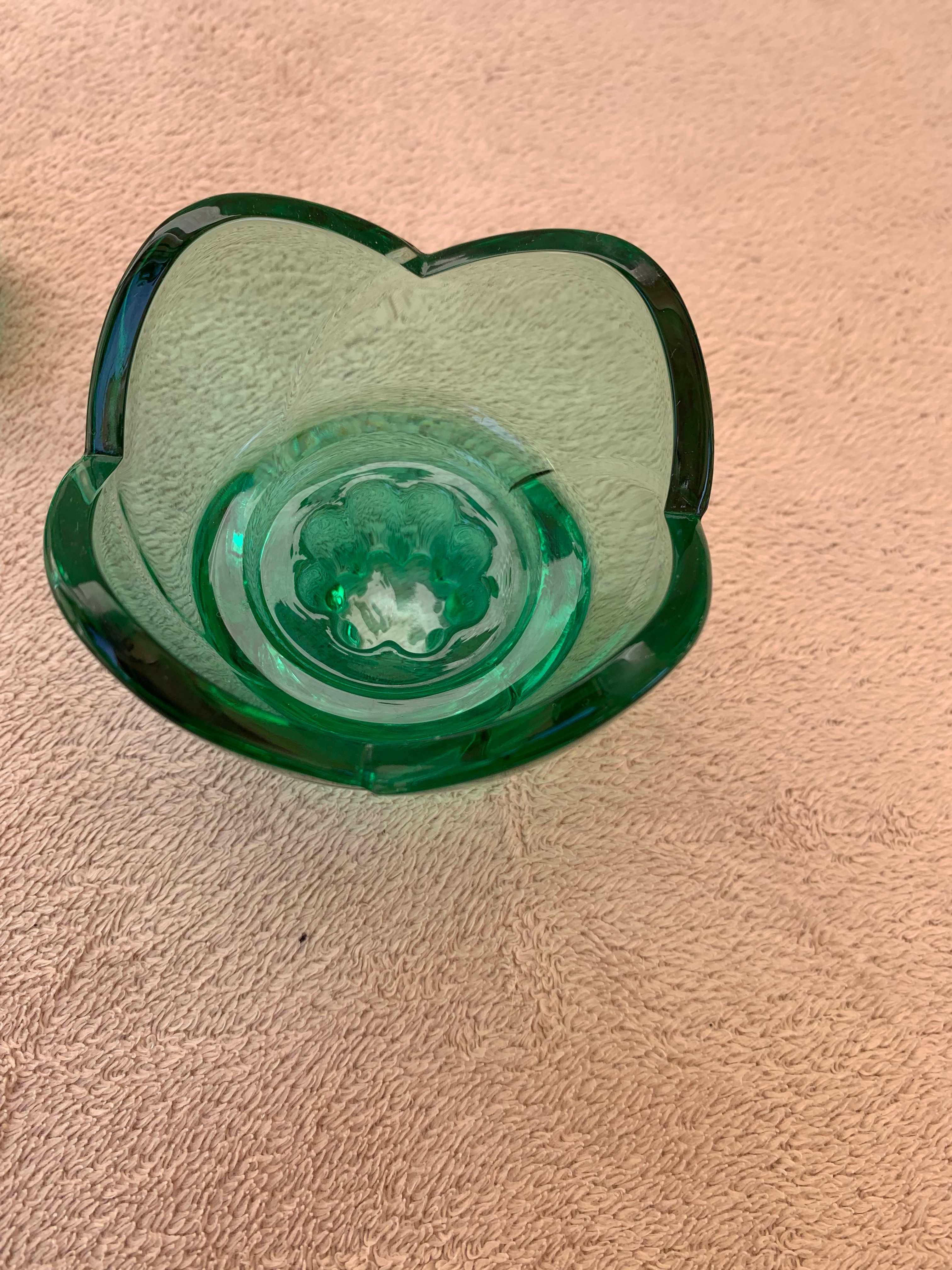 Bormioli Rocco Bouquet - zestaw wazon i 2 świeczniki z zielonego szkła