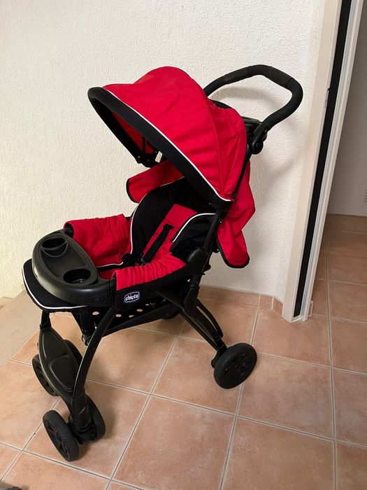 Vendo carrinho chicco travel duo system today vermelho, como novo