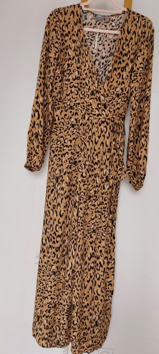 Asos tall panterka piękny,Letni ,Szeroka nogawka 40