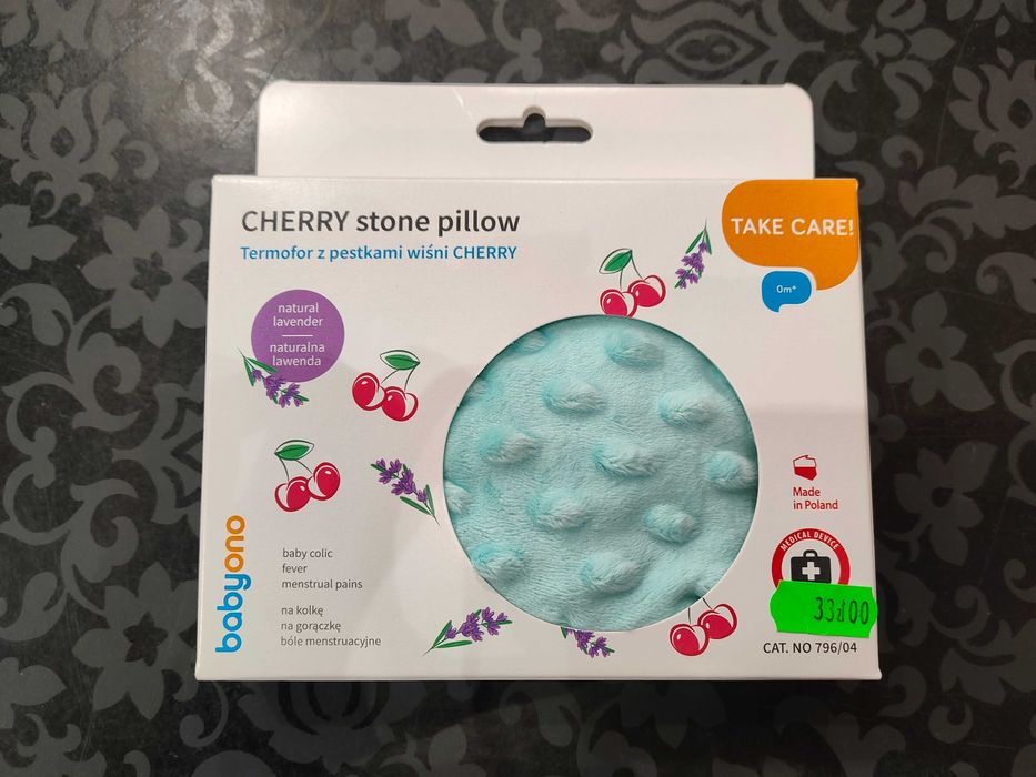 BabyOno, Cherry, termofor z pestkami wiśni, minky, miętowy