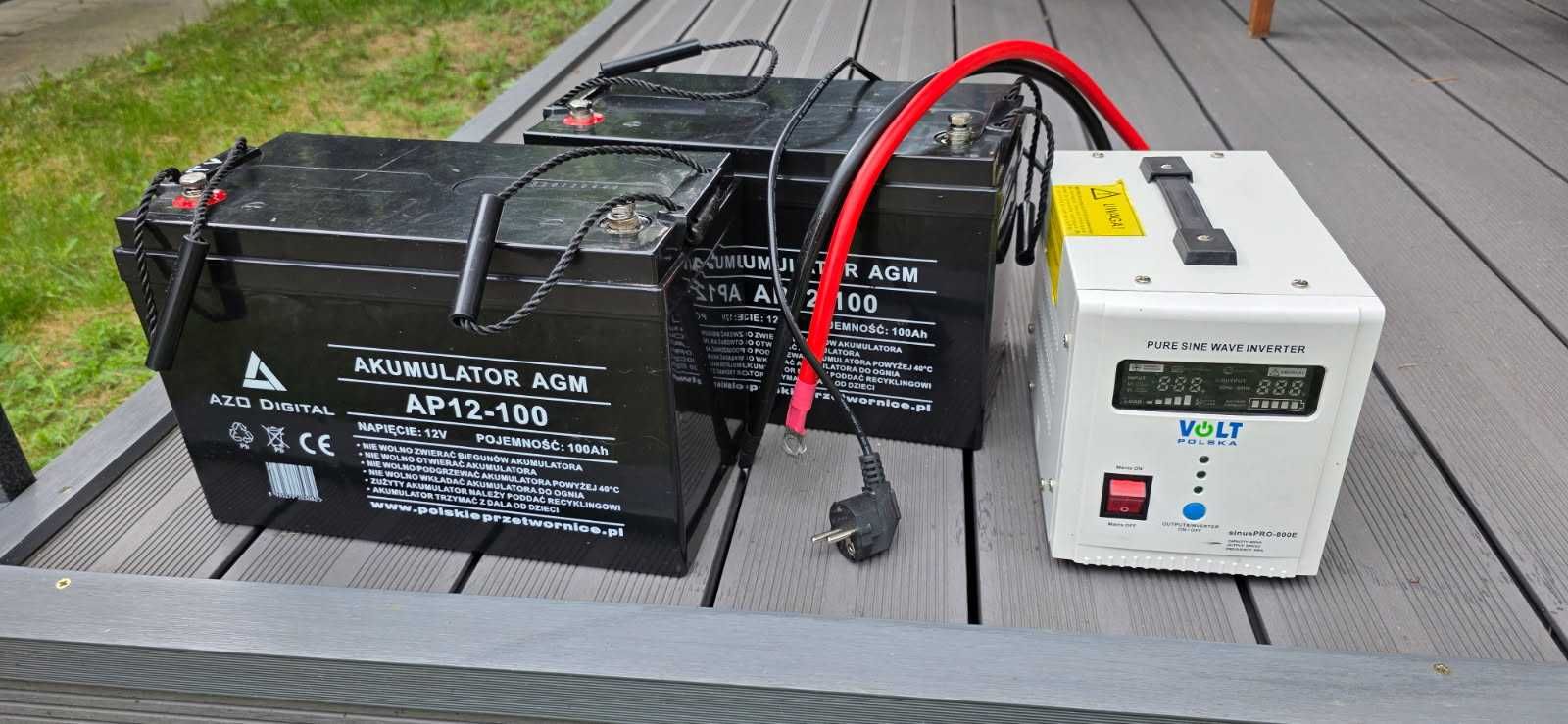 Zasilacz awaryjny sinusPRO 800 E 12V Piec CO, UPS, Aku 2 x AGM 100AH