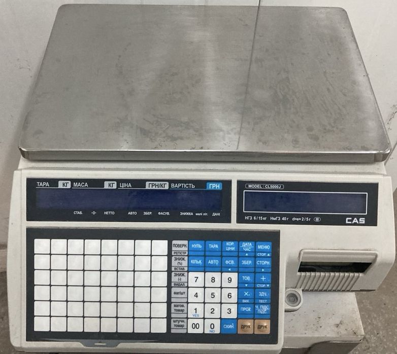 Торгові ваги з друком етикетки CAS CL 5000 J