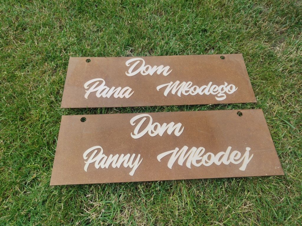 Tabliczki na wesele dom pana młodego panny młodej