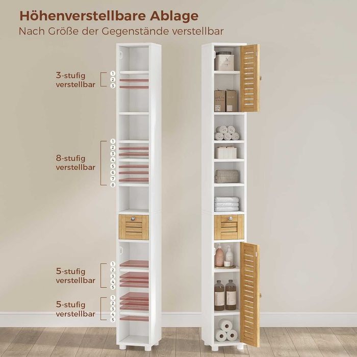 Nowa szafka łazienkowa / półka / słupek / bambusowa/ 22x20x180 / N230!