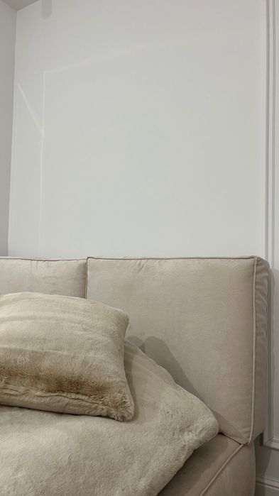 Okazja !Beżowe luksusowe Łóżko Cushion z pojemnikiem do przechowywania
