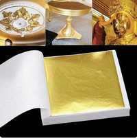 Złote arkusze pazłotko do dekoracji 100 arkuszy