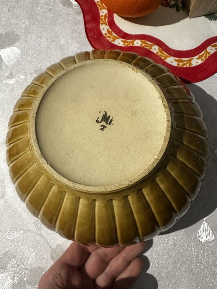 Mała makutra kamionka stara ceramika Mirostawice 21cm