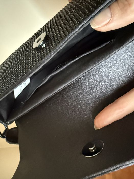 Черная Сумка вечерняя в камнях, вечерняя сумочка, нарядная сумка