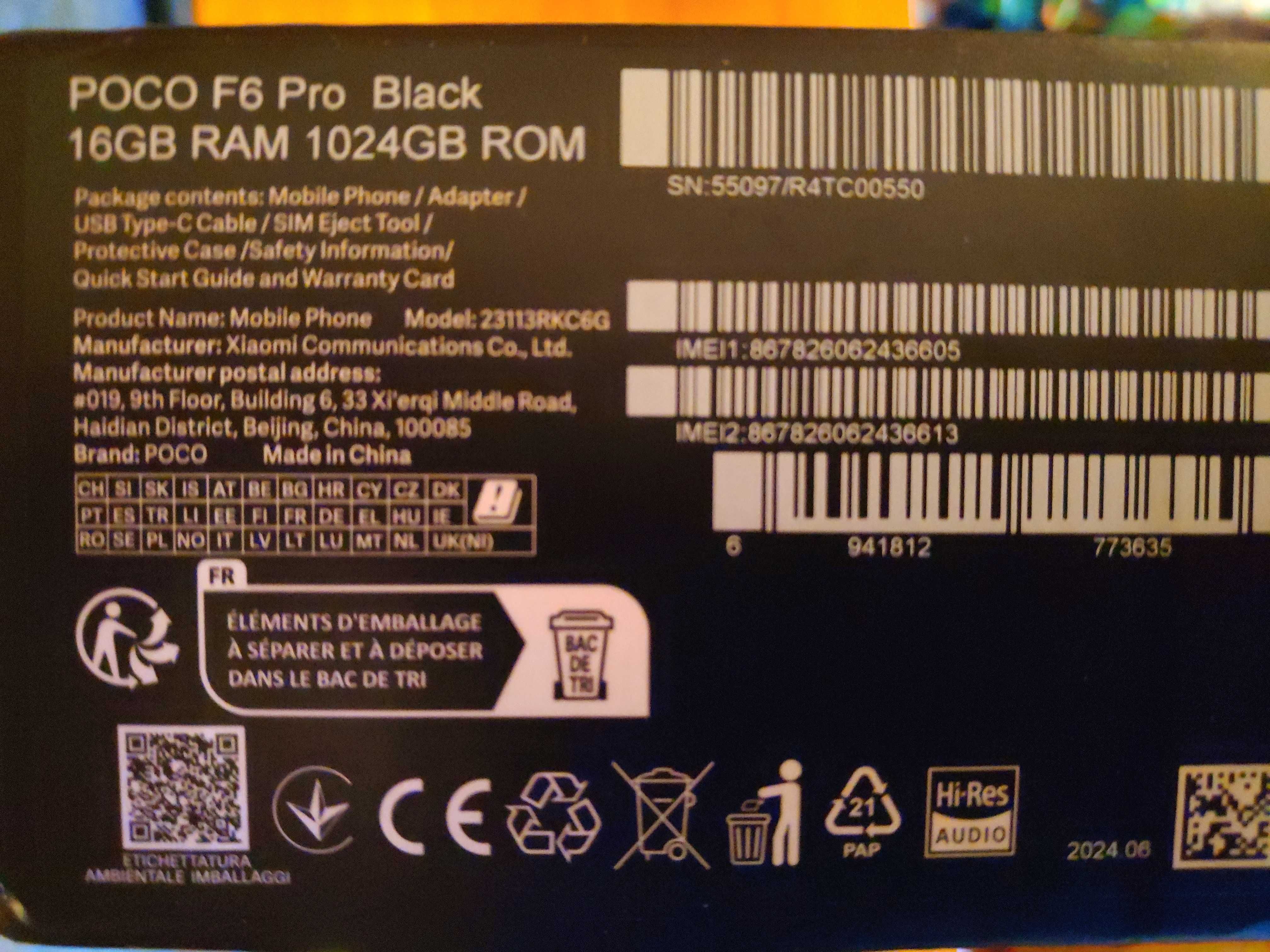 Новинка! Poco F6 Pro 16GB/1ТB Black