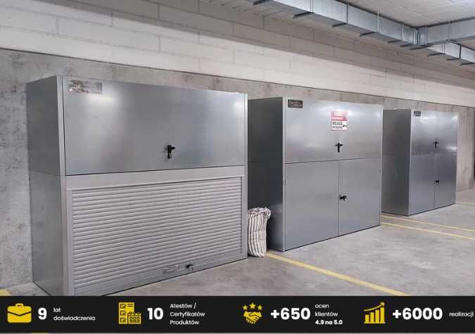 Parking box na rower, szafa do garażu, zabudowa piwnicy, komórka