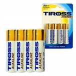 BATERIE BATERIA TIROSS 4szt AA LR6 1,5V Paluszki Alkaliczne do 2031r