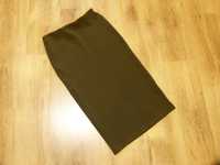 Pull & Bear spódnica ołówkowa kolor khaki długość 3/4 rozm M 38