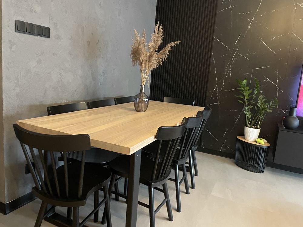 Sprzedam Stół z Litego Drewna - Jesion - Stal - Jadalnia - Salon