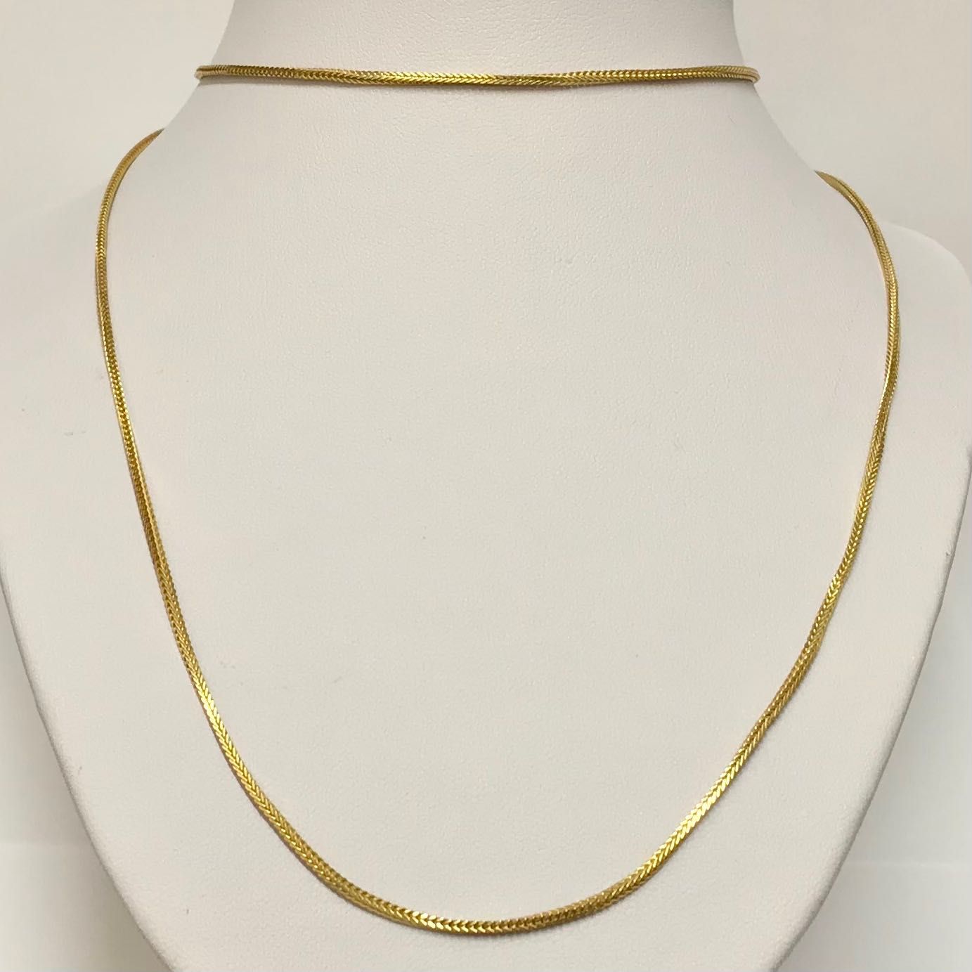 Złoty ŁAŃCUSZEK naszyjnik 18K cudny LISI OGON 70cm