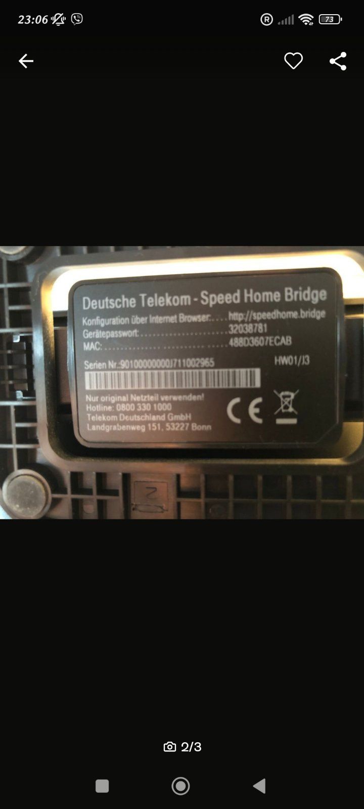 Продаю Wi-Fi-міст Deutsche Telekom (Speed Home Bridge)