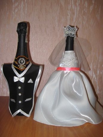 Свадебный наряд на бутылки - одежда