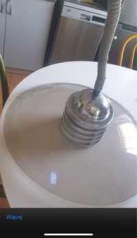 Lampa nad stol srebrna przezroczysta szara nowoczesna industrialna