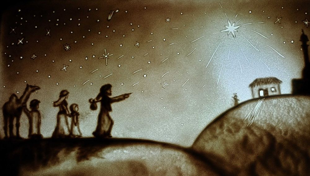 Пісочна анімація відео ролик Малювання світлом шоу Новий рік подарунок