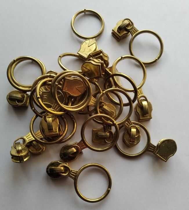 Suwadło suwak wodzik zamek metalowy kółko złote fi20mm z blokadą