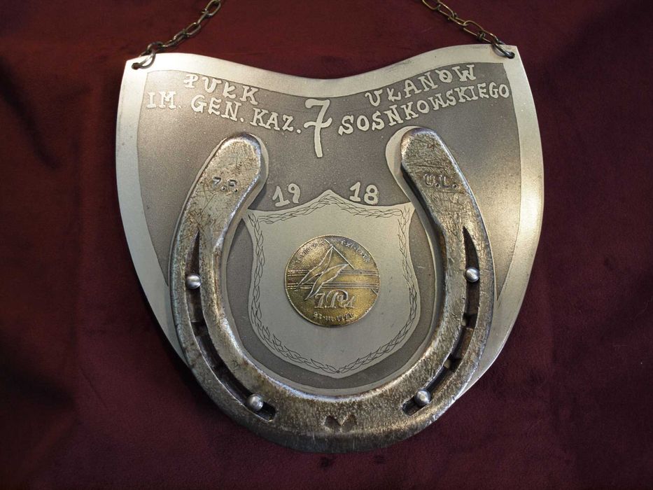 Ryngraf do szabel 7 Pułk Ułanów Lubelskich unikatowy z podkową