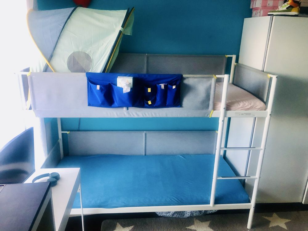 Łóżko piętrowe Ikea Vitval 90x200 stalowe okazja dwupiętrowe