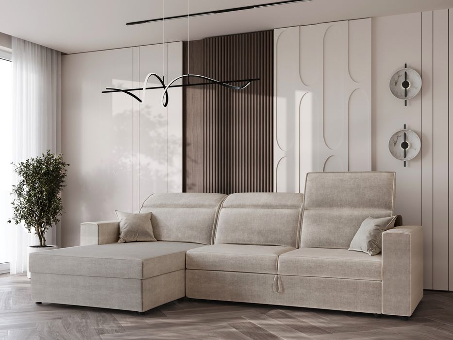 Narożnik prosto od producenta rozkładany wygodny regulowane zagłówki