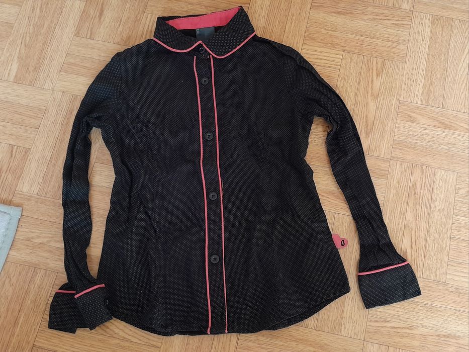 Koszula czarna w kropki 122