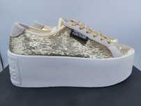 NOWE sneakersy VERSACE COUTURE złote trampki platforma 36 cekiny c187