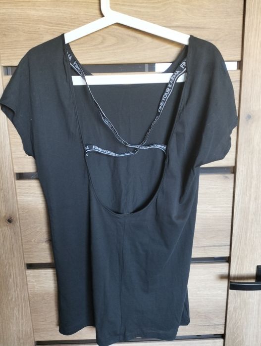 Tezenis,czarna bluzka dziewczęca,damska z dekoracyjnym tyłem z gumyS/M