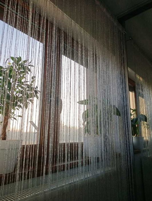 Firany makaron białe połyskujące 140 x 250 cm ! 2 sztuki !