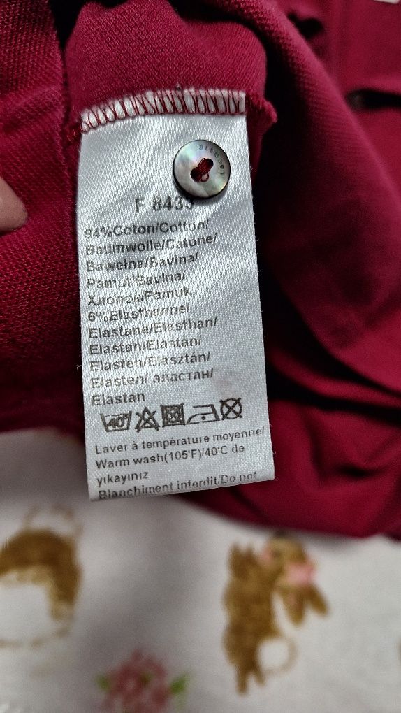 Polówka lacoste 34 xs/s bordo